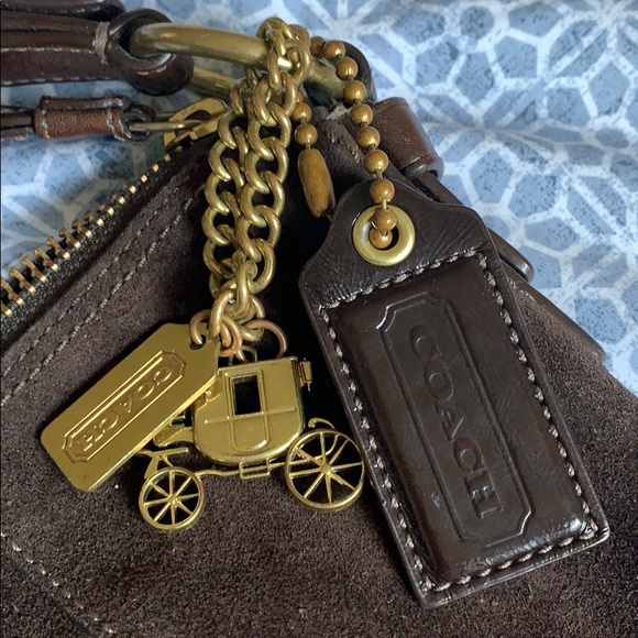 Brown suede coach purse - Picture 2 of 6